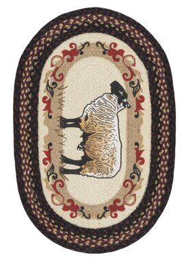 Earth Rugs OP-344 Lamb Oval Rug 20 x 30